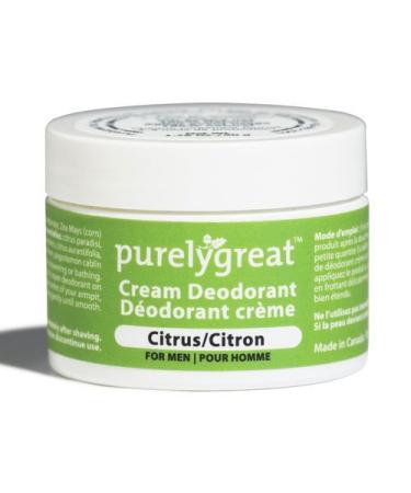 Purelygreat - All Natural Men s Deodorant  Long-Lasting Natural Deodorant for Daily Use  Aluminum-Free Cream Deodorant for Men  EWG Verified Handcrafted Vegan Deodorant  Citrus  50 g