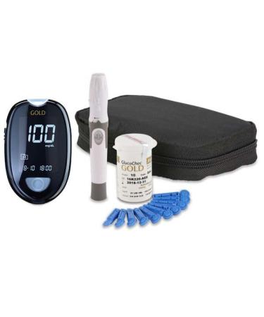 GlucoCheck GOLD Starter Set (mg/dl) - 110 Blood Glucose Test Strips | Shop Now for Accurate Diabetes Monitoring - Buy Online on GoSupps.com
