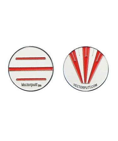 Vectorputt tm - USGA Approved Golf Ball Mark - Double Sided Golf Ball Marker with hat Clip (30mm)