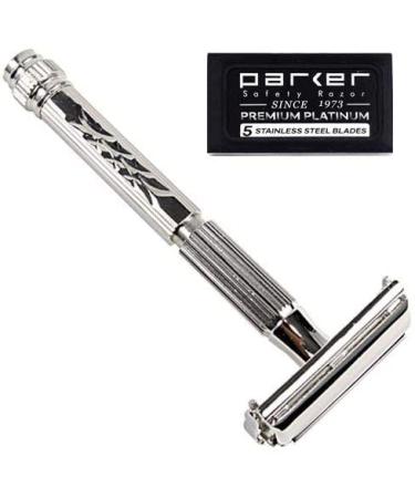 Parker razor planer 60r classic double-cut razor planer open razor planer with 5 Parker Platinklingen provides a shave in Barbershop Quality