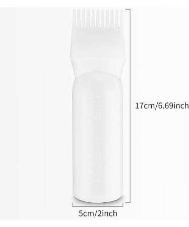 1Pack Root Comb Applicator Bottle 6 Ounce Hair Oil Applicator Applicator Bottle for Hair Dye Applicator Bottle with Graduated Scale (White) - Buy Online on GoSupps.com