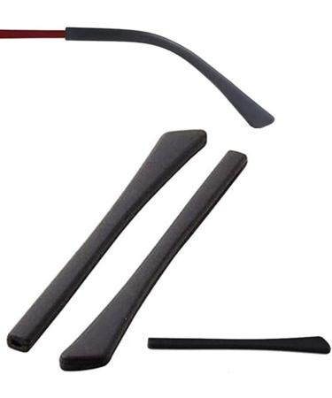 Viorno glasses legs glasses 2 pairs of soft silicone glass replacement accessories non-slip ear holder long ironing tips ear pads glasses holders tips (black)