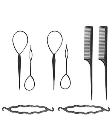 BREEZO Hair Hairstyles 2 Set 8 Pieces Hair Styling Clip Stick Hair Accessories Hair Tie Hairpins Clip Pads Tool Set Hair Styling