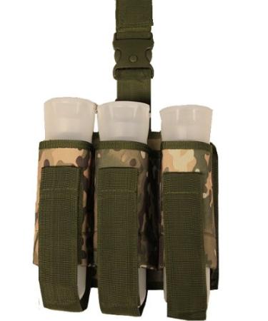 Ultimate Arms Gear Tactical Scenario British Multi Terrain Camo Camouflage Triple Universal Paintball 3 Pod Drop Leg Carrier Pouch Utility Rig Harness System