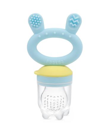 haakaa Baby Food Feeder/Fruit Feeder Pacifier Silicone Baby Feeder for Babies Infant Teething Toys(1 Pack  Blue)