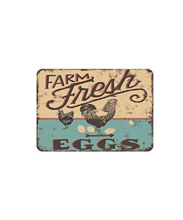 Molaca Farm Fresh Eggs and Chicken & Hen Tin Sign Metal Cafe Home Wall Art Decoration Poster Retro 8x12 inches (Aqxi)