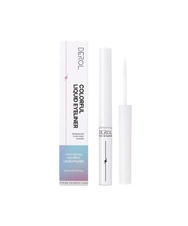 KISSIO Eyeliner Fine Brush Neon Color Waterproof Glow Matte Daily Liquid Eyeliner  Easy to Use for Neon Party (0.169oz  01White)