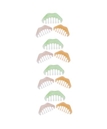 Beaupretty 12 STK massage comb circulation promote Health COMV GUSHA massager Tool Afro Kamm Guasha-Tool Head massage bum face jade comb stone hairbrush lady scalp ridge resin