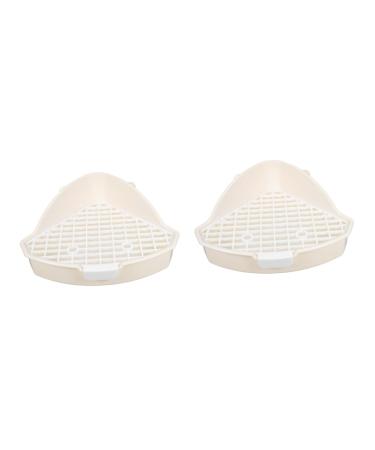 POPETPOP 2pcs Rabbit Triangle Potty Toilet Pets Pet Pan for Animal Small Animal Litter Pet Cage Abs White 25.00X19.00X10.00CMx2pcs Whitex2pcs