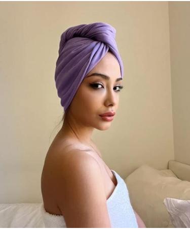 Radiant Queen Cotton Hair Towel - Purple | 100% Cotton Double Layer Material | Adjustable Size for Short, Medium, Long Hair | Anti-Frizz - Buy Online on GoSupps.com