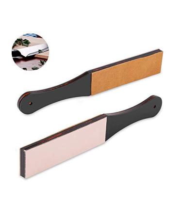 Brrnoo Double Size Grinding Stones - PU Leather Razor Belt for Sharpening | Men's Barber Shaving Tools - Buy Online on GoSupps.com