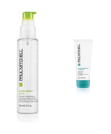 Paul Mitchell Super Skinny Serum-Anti-Frizz Fluid smoothes and protects unruly hair hair care in hairdressing quality 150 ml (1-pack) bundle with instant moisture shampoo 200 ml