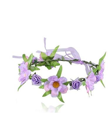 Adjustable Floral Headbands - 6Pcs Elastic Ribbon Flowers Crown Garland for Women, Girls, Teens - Perfect for Party, Wedding, Beach, Festival - Multicoloured - Buy Online on GoSupps.com
