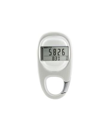 3D Digital Step Counter for Walking Clip on Pedometer with Clip Activity Time 7 Days Memory Walking Distance Miles/km Exercise Fitness Activity Calorie for Men Women Kids White
