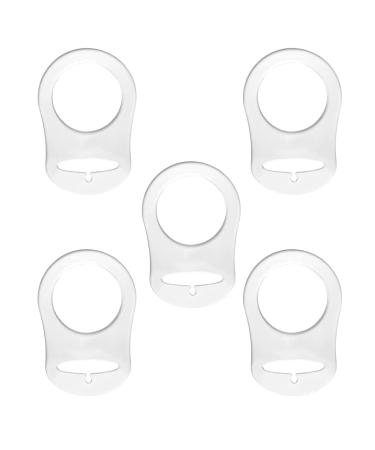 5-pack silicone pacifier clips for pacifier chain baby silicone ring pacifier holder for pacifier chain clear soft silicone baby pacifier clip holder