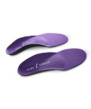 Sore Dawg Competitor Support Insoles for High-Arch Athletic Shoes and Boots Medium (Mens 7.5-9  Womens 8-10.5) Purple