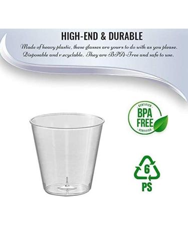 Kaya 1 oz. Clear Plastic Shot Glasses - Pack of 50 | Round Design - Buy Online on GoSupps.com
