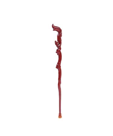 Wooden Walking Sticks Walking Stick Older People Crutches Sticks Wooden Sticks Leads Crested Heads Hollow Wood Carvings Length 95 Cm (37.4 Inches) Easy To Shorten Mobility Aid for Elderly Seniors & H A One