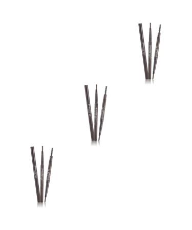 IWOWHERO 3pcs 2 1 Eyebrow Brush Tool Eyebrow Pencil Eyebrow Makeup Brush Eyebrow Pencil Black Preamp Braider