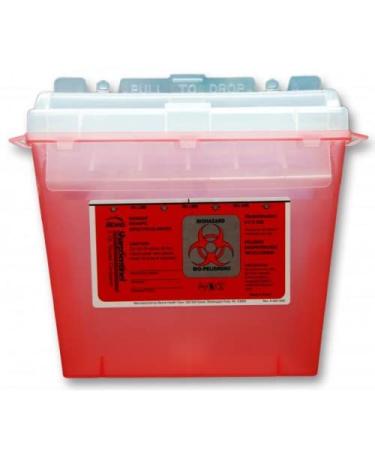 SofTap Sharps Container 5-Qt for Safe Sharp (Needles  Syringes  lancets  Blades  scalpels  etc.) Disposal. Easy Assembly. Puncture Proof Plastic.