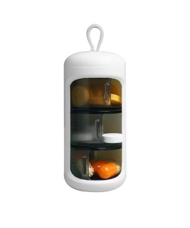 3 Compartments Portable Small Pill Box Travel Pill Organizer Food-Grade TPR Material Waterproof Daily Pill Case Box for Medicine Vitamin Fish Oil Supplements (White)