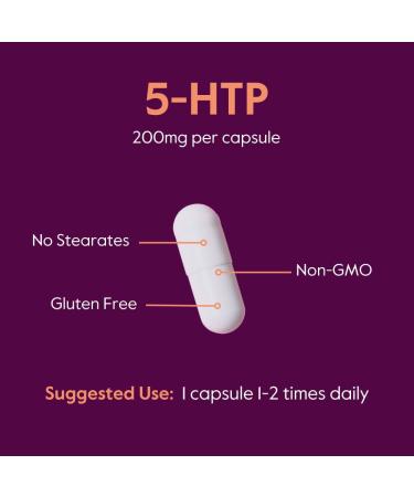 BESTVITE 5-HTP 200mg Capsules - 120 Count | Gluten Free Non-GMO No Stearates No Flow Agents - Mood Support & Sleep Aid - Buy Online on GoSupps.com