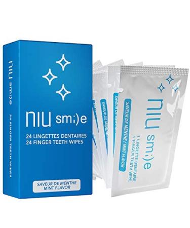 Niusmile Finger Teeth Wipes | 4 x 24 Disposable Oral Brush Ups | Latex Free | Mint Flavor 24 Count (Pack of 1)