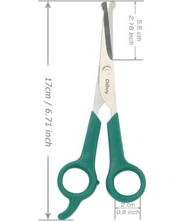 Chi-buy Pet Grooming Scissors for Dogs and Cats with Safe Round Tips Stainless Steel Dog Eye Cutting Scissors Home Professional Pets Grooming Tool (Green) - Buy Online on GoSupps.com