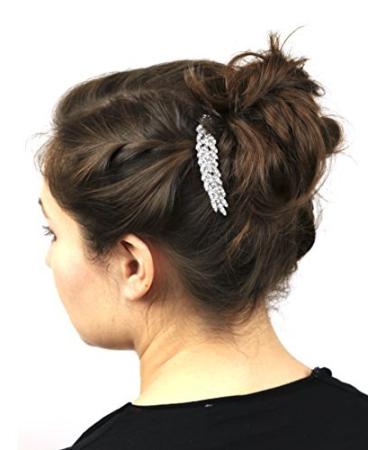 Lux Accessories Pave Crystal Leaf Branch Bridal Hair Comb - Perfect for Bride or Bridesmaid - Buy Online on GoSupps.com