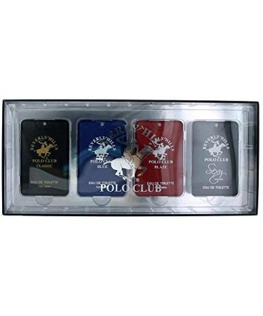 Beverly Hills Polo Club Pocket Size Collection, 4 Piece Cologne Gift Set for Men