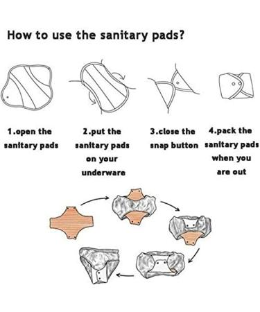 7pcs Set: Mini Wet Bag + 6pcs 8 Organic Bamboo Mama Cloth Menstrual Pads | Reusable Sanitary Pads - Buy Online on GoSupps.com