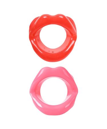 Silicone-lip facial trainer narrow trainer 2 pieces rubber muscles lips trainers tighter facial lift tool for mouth muscles lips orally