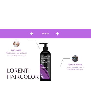 Lorenti Semi Permanent Direct Coloring Cream | Long Lasting Hair Colour Result | Purple 250ml - Buy Online on GoSupps.com