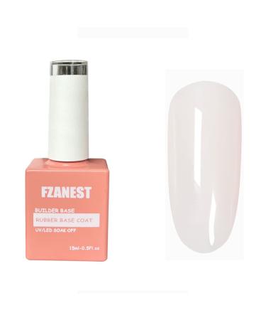 FZANEST Builder Base Gel For Nails Cream White Builder Gel in a Bottle Nail Strengthener Extension Gel Nail Polish Soak Off Milky Cream White