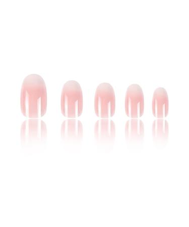 24Pcs White Ombre Almond Press-On Nails | Short Round Fake Nails for Women | Artificial Stick-On Nail Designs - Buy Online on GoSupps.com