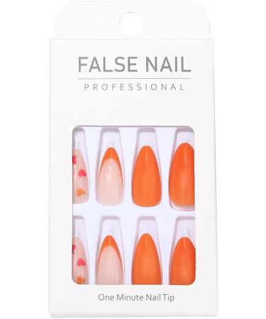 French False Nails Pink Heart Press on Nails Ballerina Acrylic Stick on Nails Almond Fake Nails 24pcs for Women and Girls (Color : Pink Size : B) - Buy Online on GoSupps.com