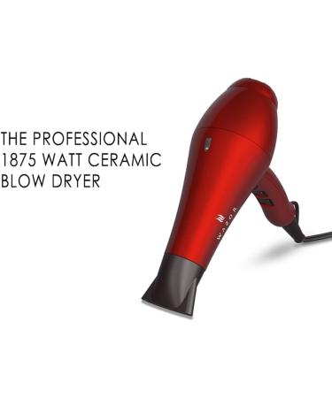 1875W Professional Ionic Hair Dryer - Lightweight Salon Blow Dryer with 2 Speeds 3 Heat Settings Diffuser Concentrator & Comb - Fast Drying - Red - Buy Online on GoSupps.com