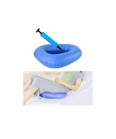 Inflatable Bedpan for Elderly Females Fractured Bed Pan Hospital Toilet Comfortable Inflatable Bed Potty for Adults Disabled Bariatric Bedpan Portable Toilet Nursing Equipment Blue