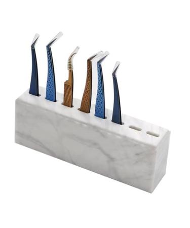 Slits tweezers plastic marble white tweezers Stander eyelash extension tweezers Tool eyelash tweezers storage holder (tweezers not included)