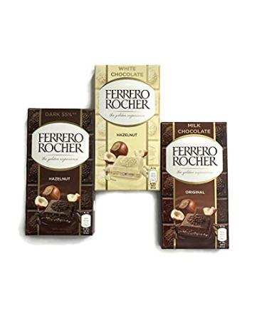 Ferrero Rocher Bar Milk Chocolate Hazelnut Variety Dark Chocolate 55% $ Hazelnut Milk Chocolate Hazelnut Original