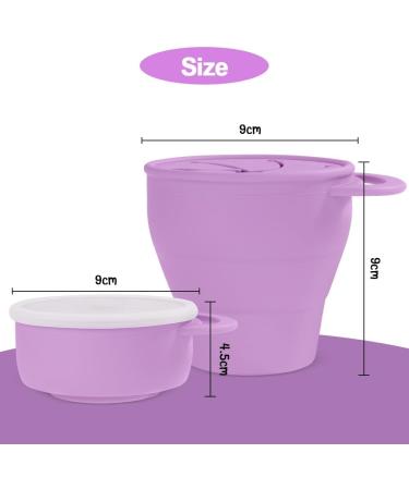 Vicloon Collapsible Silicone Baby Snack Cup - Non-Spill Snack Pot for Toddler with Lid - Purple - Buy Online on GoSupps.com