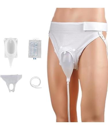 Reusable Wearable Urine Collection Bag Silicone Ventilated Urine Collector Urine Collection Bag Condom Catheters Portable External Urine Collector Bag for Elderly Men&Woman Incontinence Products