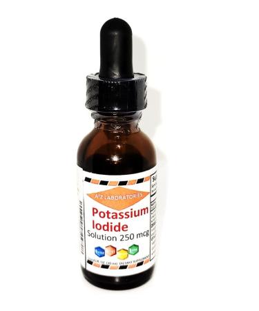 A2Z Potassium Iodide Liquid Drops 250 mcg Supplement Alternative to Potassium Iodide Pills Thyroid More Bioavailable Than Iodine Tablets Pills / 1 OZ / 30 ml / Made in USA / Same Day Ship