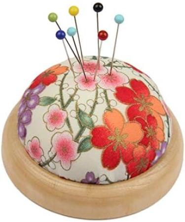 JFFX Wooden Base Round Pin Cushion - Japanese Style Sewing Needle Holder - Buy Online on GoSupps.com