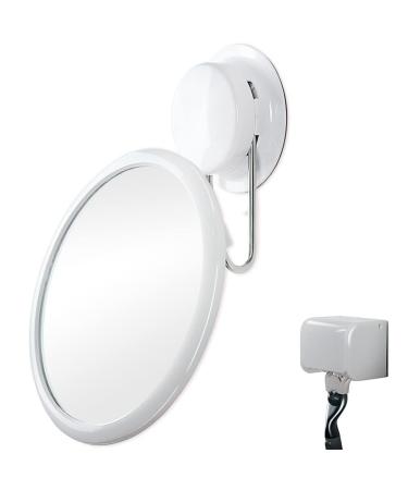 Softfree Fogless Shower Mirror for Shaving with Razor Holder  6-Inch Strong Suction Wall Hanging Mirror 360-degree Rotating  Detachable Handheld Anti-Fog Makeup Mirror for Bathroom Wall White