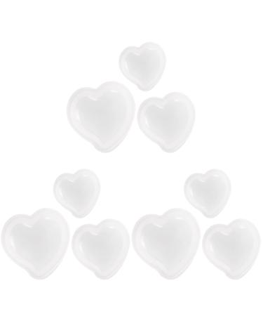 Zerodeko 9 Pcs Peach Heart Silicone Mold Heart Decorative Resin Mixing Bowls Silicone Resin Heart Baking Heart Cake Pan Diy Heart Craft Heart Biscuit Self Made White Cake Mold 3d Silica Gel 7.4x6.8cmx3pcs Whitex3pcs