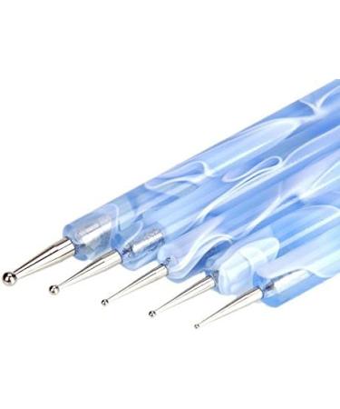 Hrhyme 5Pc 2 Way Dotting Pen Tool Nail Art Tip Dot Paint Manicure Kit - Blue - Buy Online on GoSupps.com
