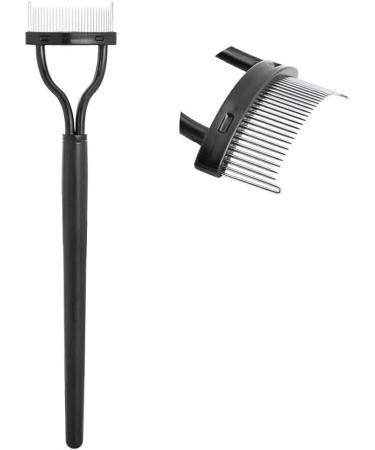 kawehiop Eyelash Brush Lash Comb Black Pink Arc Designed Premium Cosmetic Brushes Tool Stainless Steel Makeup Tools with Protective Shell black - Buy Online on GoSupps.com