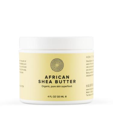 Hairprint African Shea Butter | Nourishing Face Skin & Scalp Treatment | Pure Shea Oil from Vitellaria Paradoxa | Unrefined Dye-Free Non-Toxic (4 Fl Oz)