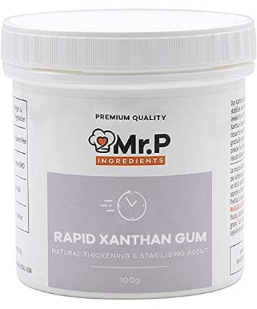 Mr.P Ingredients Rapid Agglomerated Xanthan Gum 100g Powder Rapid Thickener and Stabiliser Agent VEGAN Vegetarian Gluten Free Halal Kosher Non-GMO (Recyclable Pot) Rapid Xanthan Gum 100 g (Pack of 1)